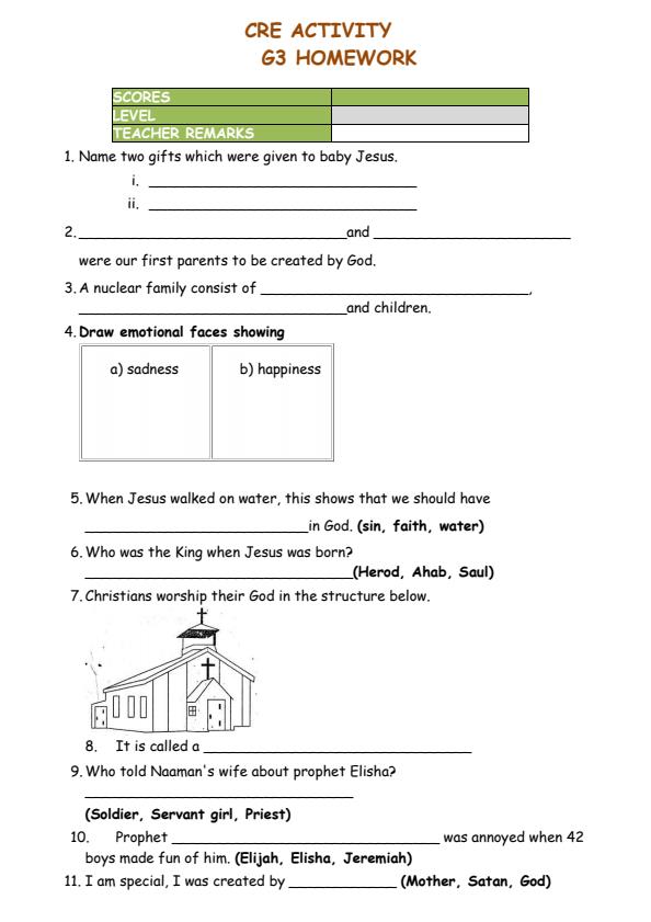 Page 1 – Grade 3 CRE Activities December 2024 Holiday Assignment – Kenyaplex