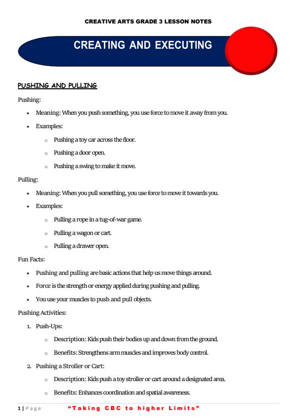 Page 1 – Grade 3 Creative Activities Complete Notes Term 1, Term 2, Term 3 – Kenyaplex