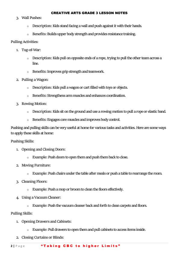 Page 2 – Grade 3 Creative Activities Complete Notes Term 1, Term 2, Term 3 – Kenyaplex