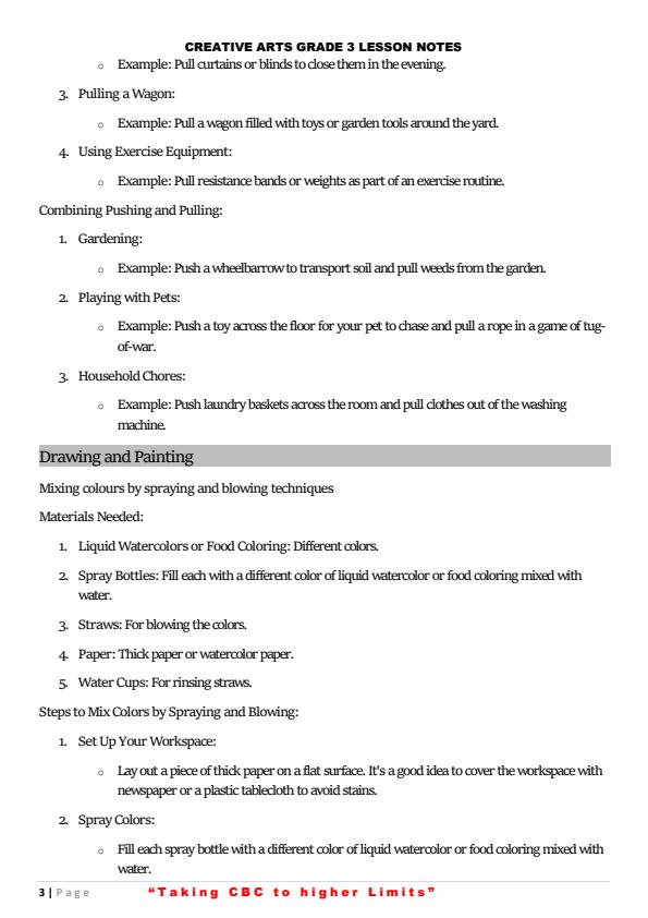 Page 3 – Grade 3 Creative Activities Complete Notes Term 1, Term 2, Term 3 – Kenyaplex