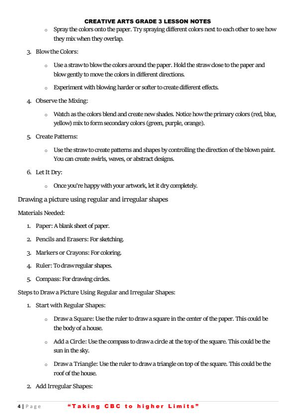 Page 4 – Grade 3 Creative Activities Complete Notes Term 1, Term 2, Term 3 – Kenyaplex