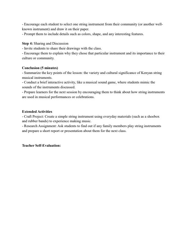 Page 2 – Grade 3 Creative Activities Lesson Plans Term 3 - Champion – Kenyaplex