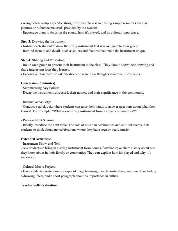 Page 4 – Grade 3 Creative Activities Lesson Plans Term 3 - Champion – Kenyaplex