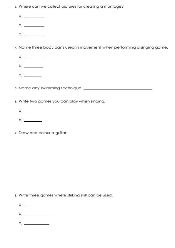 Page 2 – Grade 3 Creative Arts Activities August 2026 Holiday Assignment – Kenyaplex