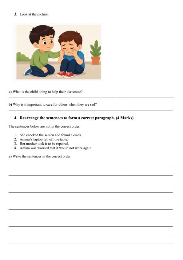 Page 2 – Grade 3 English December 2026 Holiday Assignment – Kenyaplex