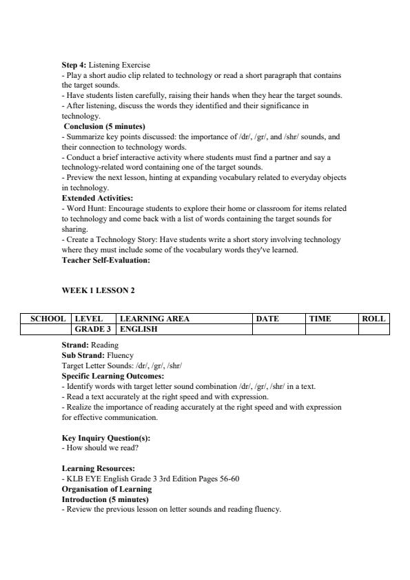 Page 2 – Grade 3 English Lesson Plans Term 2 - KLB EYE English – Kenyaplex