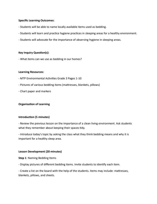 Page 4 – Grade 3 Environmental Activities Lesson Plans Term 1 - MTP – Kenyaplex