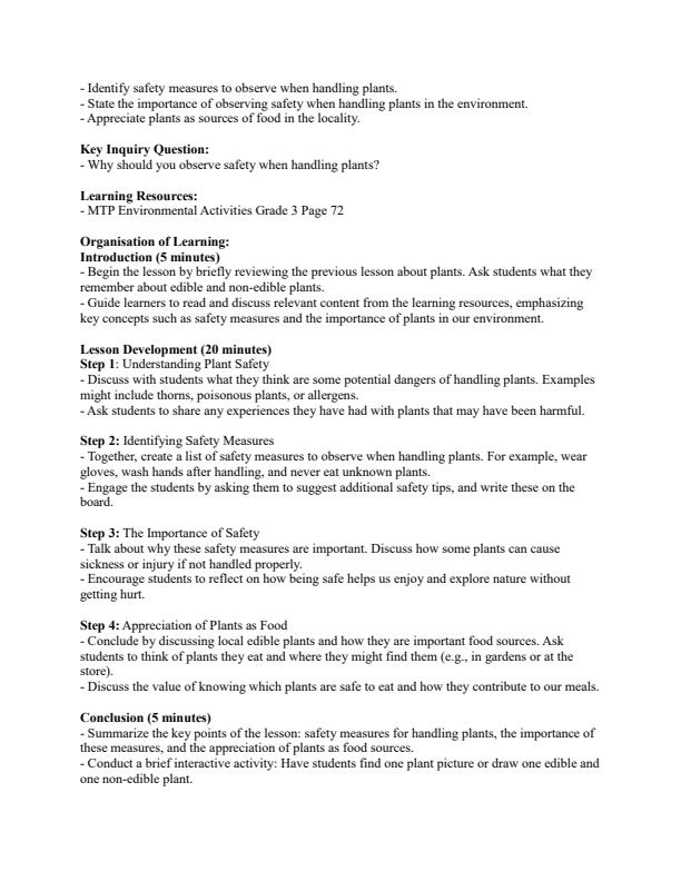 Page 3 – Grade 3 Environmental Activities Lesson Plans Term 3 - MTP – Kenyaplex