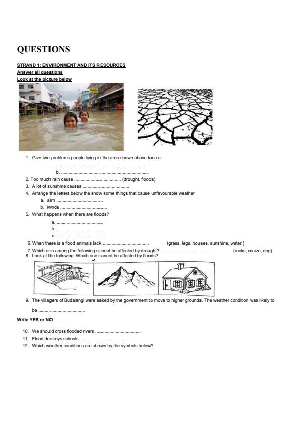 Page 1 – Grade 3 Environmental Activities Topical Questions and Answers – Kenyaplex