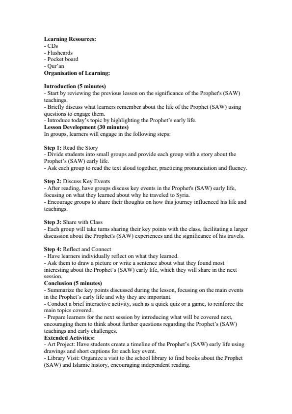 Page 4 – Grade 3 Islamic Religious Education Lesson Plans Term 3 – Kenyaplex
