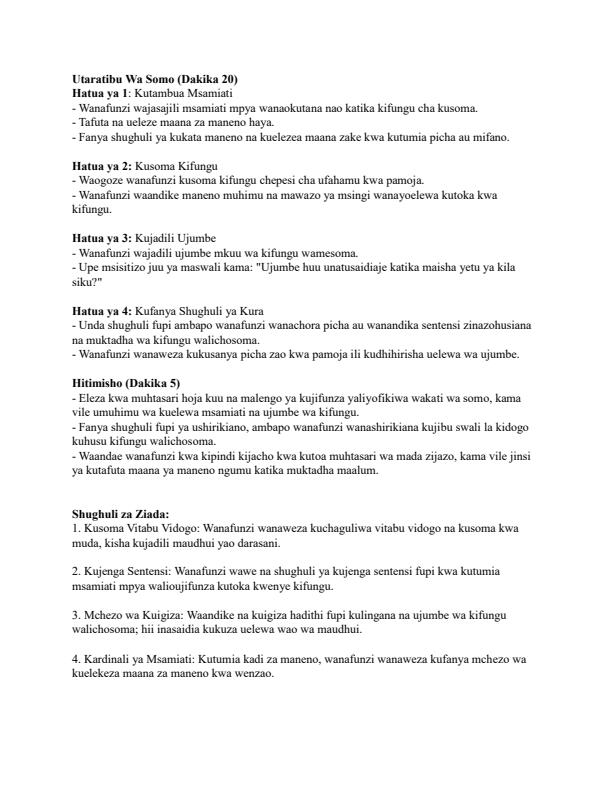 Page 3 – Grade 3 Kiswahili Lesson Plans Term 2 - Mazoezi ya Lugha – Kenyaplex
