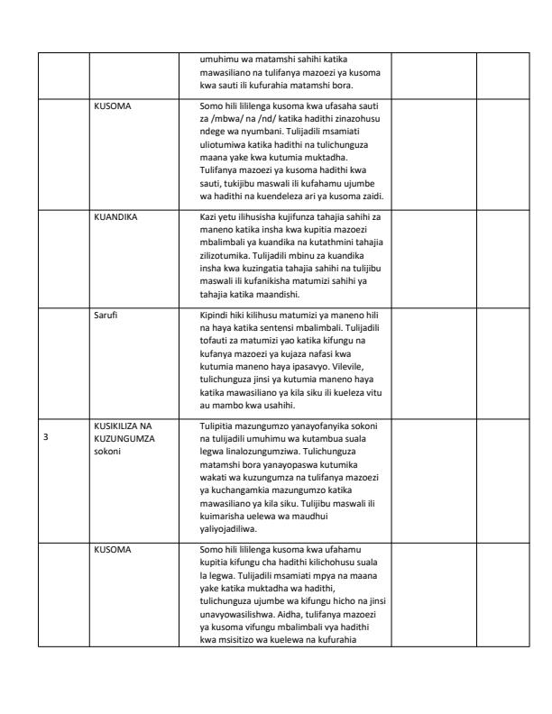 Page 2 – Grade 3 Kiswahili Records of Work Term 3 - KLB Early Grade – Kenyaplex