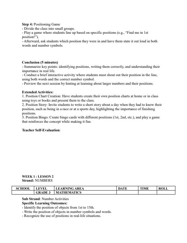 Page 2 – Grade 3 Mathematics Lesson Plans Term 2 - KLB Lower Primary – Kenyaplex