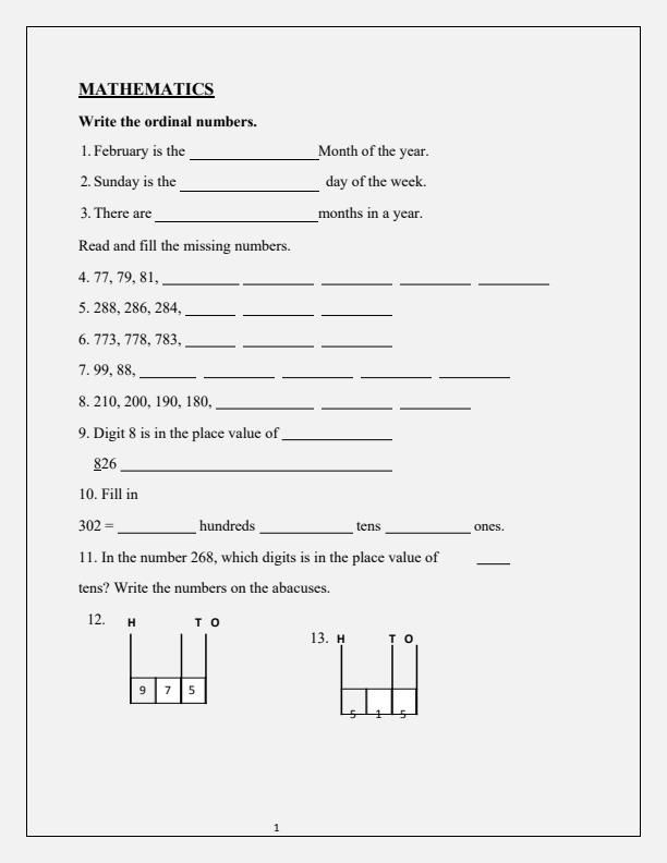 Page 2 – Grade 3 November/December 2025 Holiday Assignments - Set – Kenyaplex