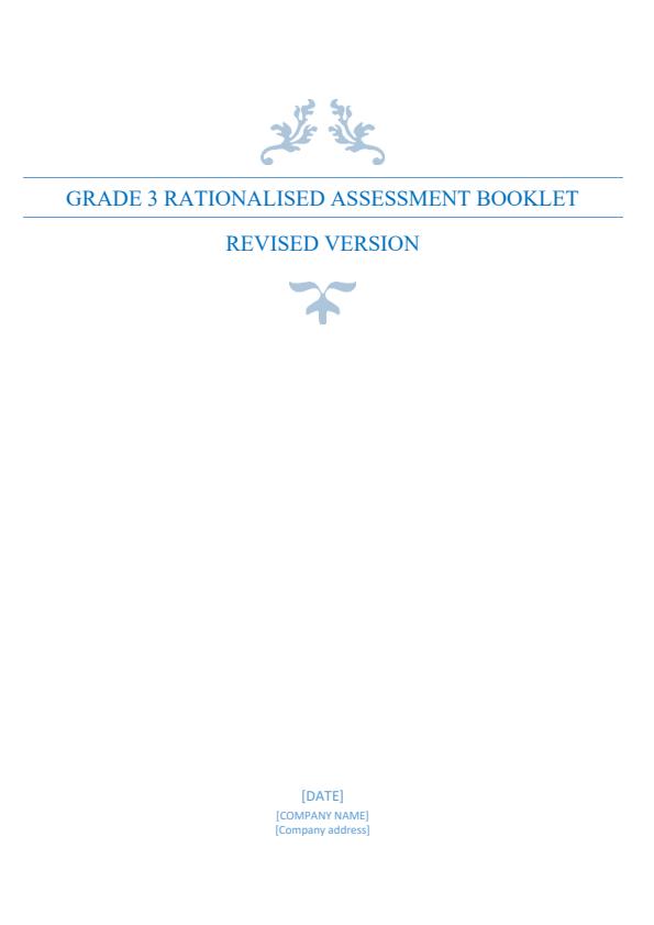 Page 1 – Grade 3 Rationalized Assessment Report Book (Updated) – Kenyaplex