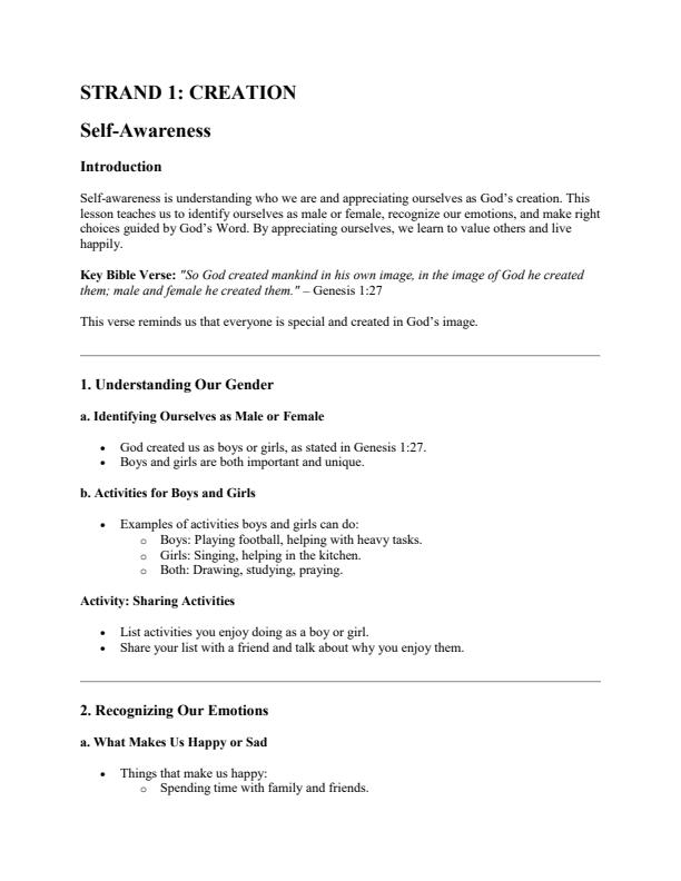 Page 1 – Grade 3 Rationalized CRE Notes Term 1 – Kenyaplex
