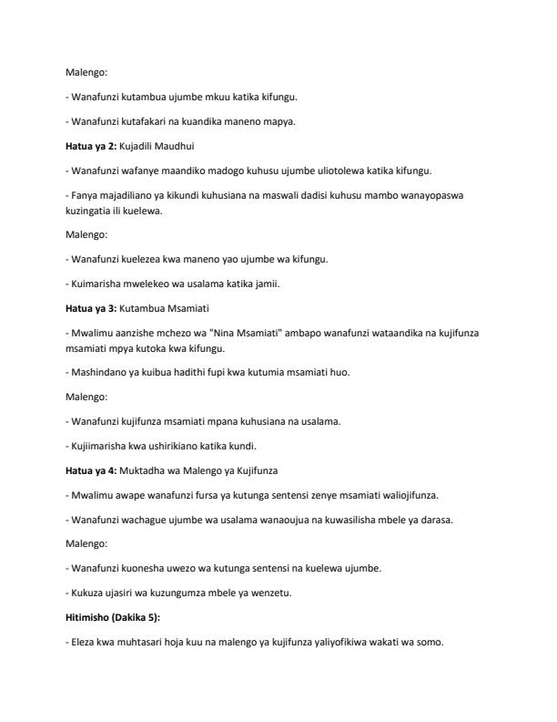 Page 2 – Grade 3 Rationalized Kiswahili Lesson Plans Term 2 - KLB Early Grade – Kenyaplex