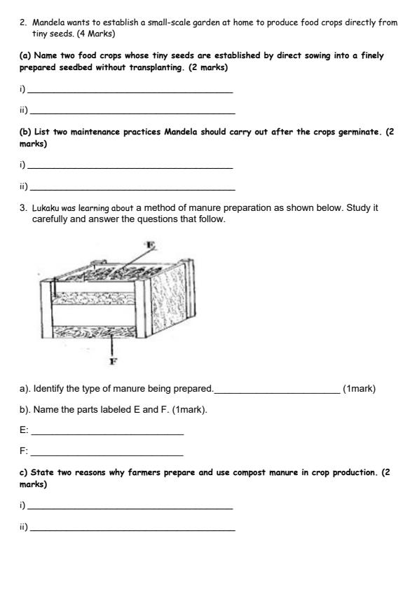Page 2 – Grade 4 Agriculture August 2026 Holiday Assignment – Kenyaplex