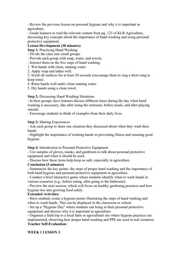 Page 3 – Grade 4 Agriculture Lesson Plans Term 3 - KLB – Kenyaplex