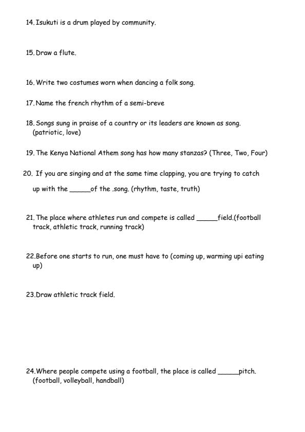 Page 2 – Grade 4 Creative Arts December 2024 Holiday Assignment – Kenyaplex