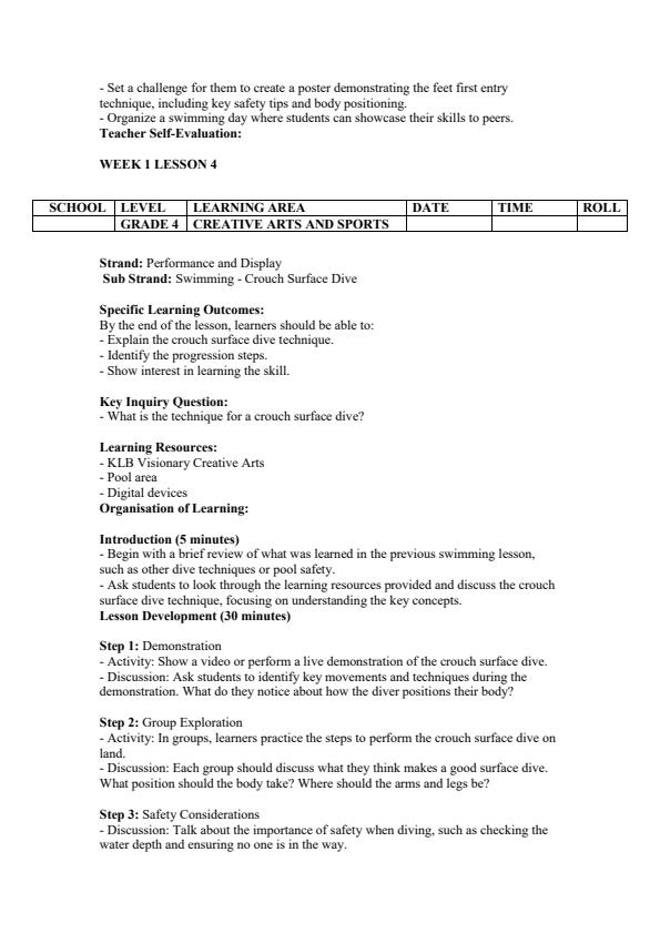 Page 5 – Grade 4 Creative Arts Lesson Plans Term 3 - KLB Visionary – Kenyaplex