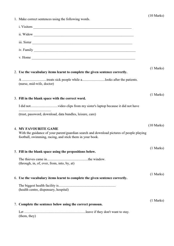 Page 2 – Grade 4 English August 2024 Holiday Assignment – Kenyaplex