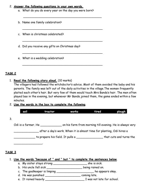 Page 2 – Grade 4 English August 2026 Holiday Assignment – Kenyaplex