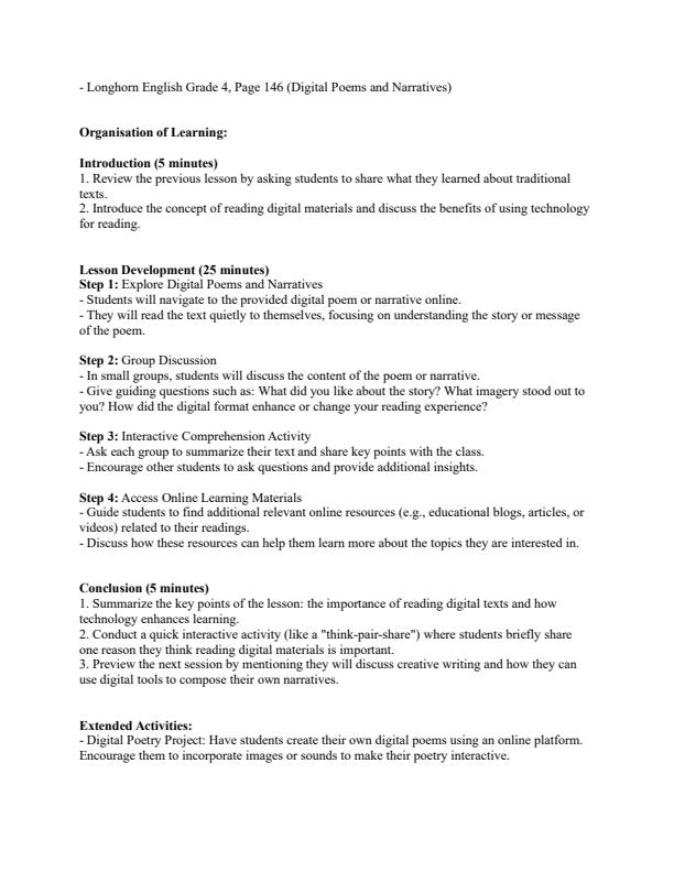Page 3 – Grade 4 English Lesson Plans Term 3 - Longhorn – Kenyaplex