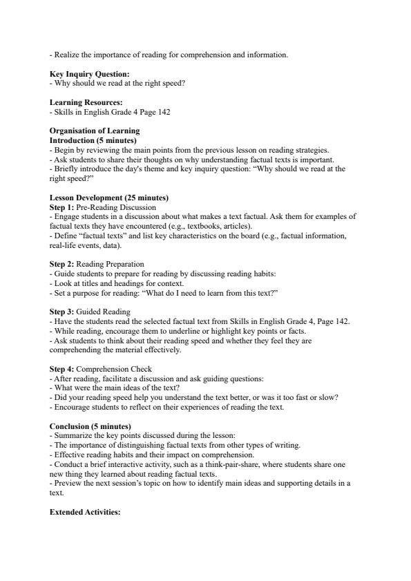 Page 3 – Grade 4 English Lesson Plans Term 3 - Skills in English – Kenyaplex