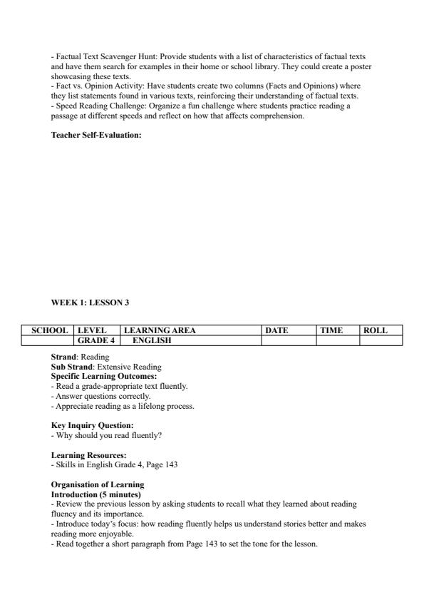 Page 4 – Grade 4 English Lesson Plans Term 3 - Skills in English – Kenyaplex