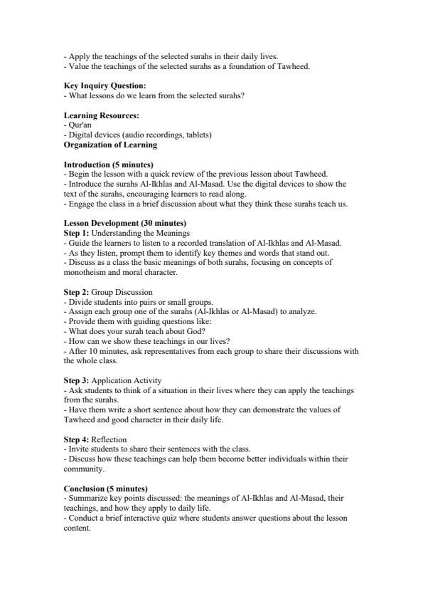 Page 4 – Grade 4 Islamic Religious Education Lesson Plans Term 3  – Kenyaplex