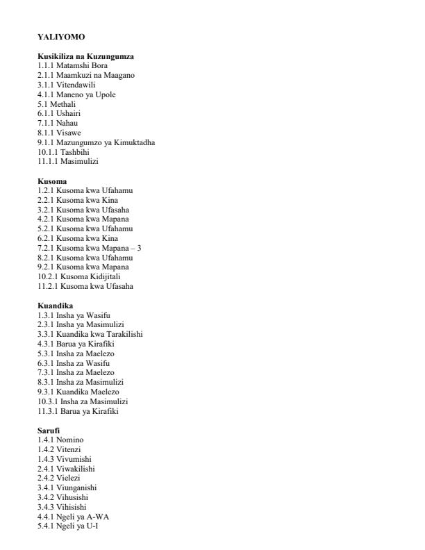 Page 1 – Grade 4 Kiswahili Complete Notes Term 1, Term 2, Term 3 – Kenyaplex
