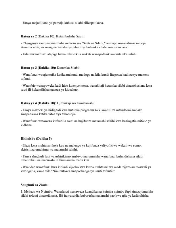 Page 2 – Grade 4 Kiswahili Lesson Plans Term 1 - Kiswahili Sahili – Kenyaplex