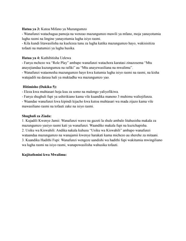 Page 2 – Grade 4 Kiswahili Lesson Plans Term 3 - Longhorn – Kenyaplex
