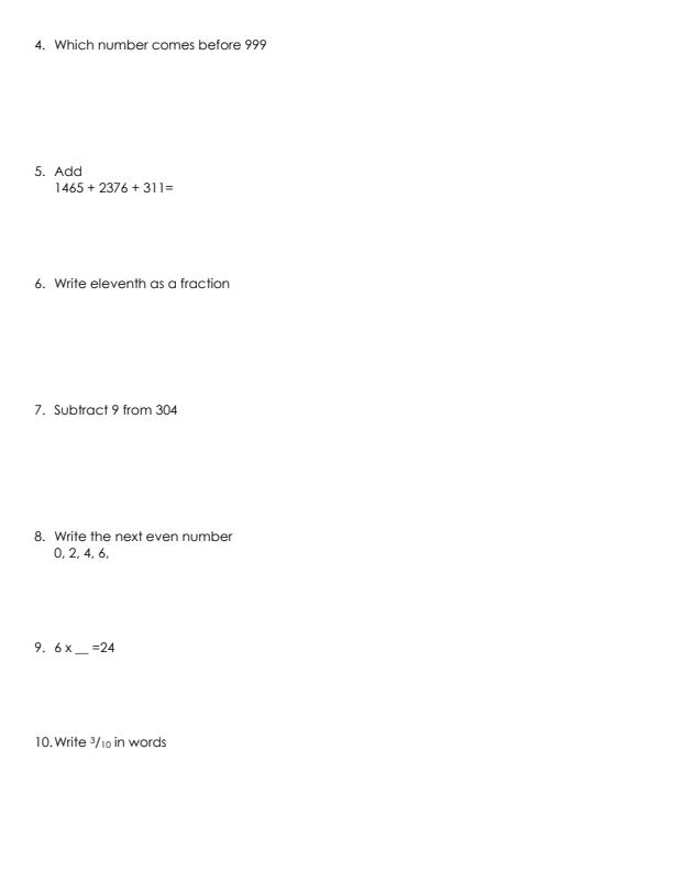Page 2 – Grade 4 Mathematics December 2026 Holiday Assignment – Kenyaplex