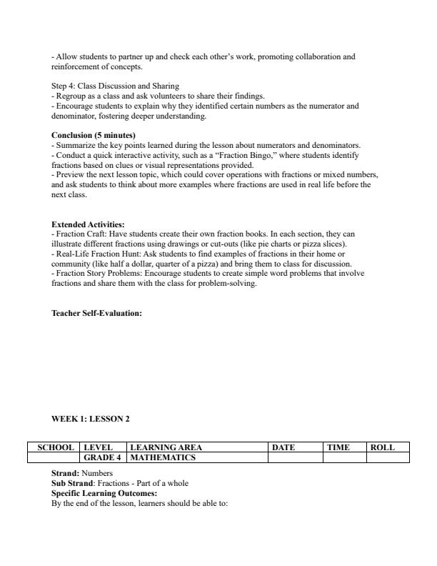 Page 2 – Grade 4 Mathematics Lesson Plans Term 2 - Mentor – Kenyaplex