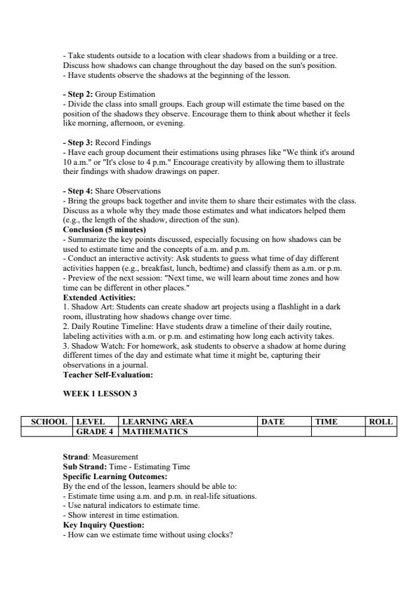 Page 3 – Grade 4 Mathematics Lesson Plans Term 3 - Let