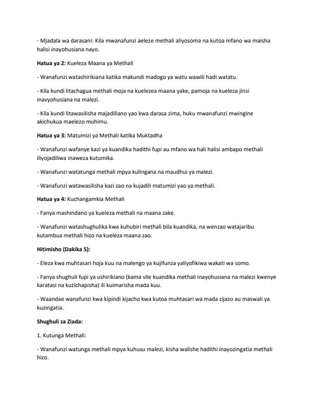 Page 2 – Grade 4 Rationalized Kiswahili Lesson Plans Term 2 - Longhorn – Kenyaplex