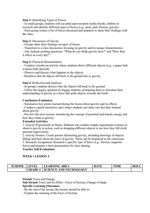 Page 3 – Grade 4 Science and Technology Lesson Plans Term 3 - KLB – Kenyaplex