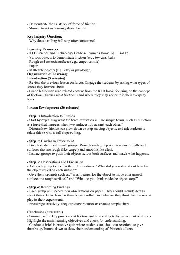Page 4 – Grade 4 Science and Technology Lesson Plans Term 3 - KLB – Kenyaplex