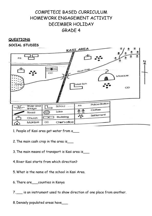 Page 1 – Grade 4 Social Studies December 2024 Holiday Assignment – Kenyaplex