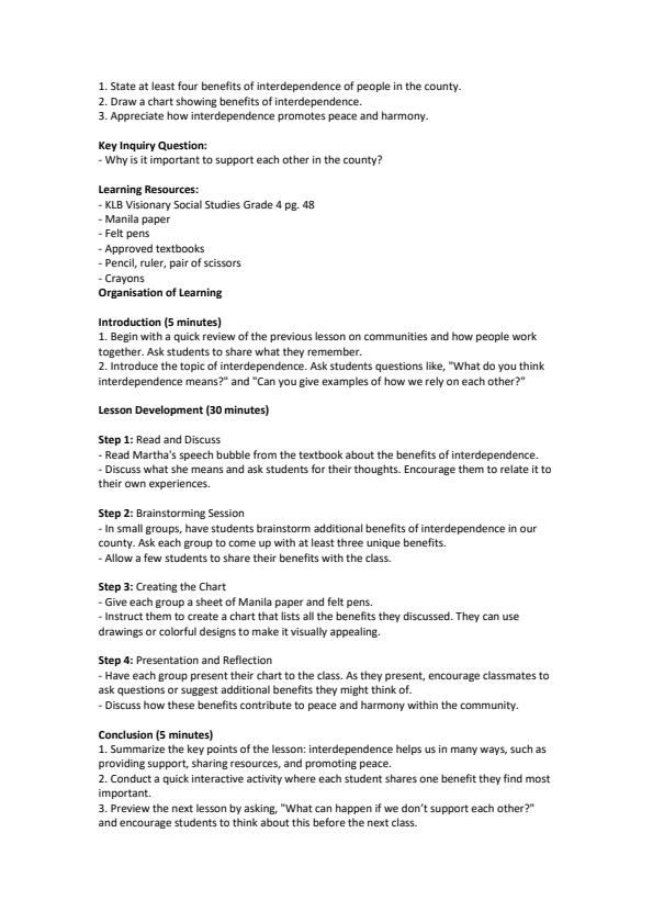 Page 4 – Grade 4 Social Studies Lesson Plans Term 2 - KLB Visionary – Kenyaplex