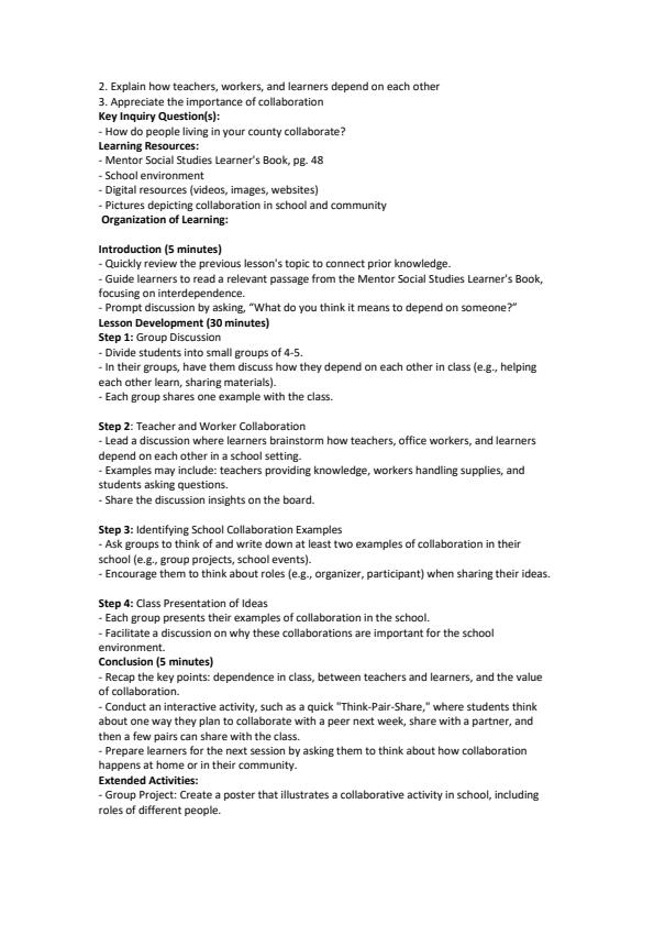 Page 4 – Grade 4 Social Studies Lesson Plans Term 2 - Mentor – Kenyaplex
