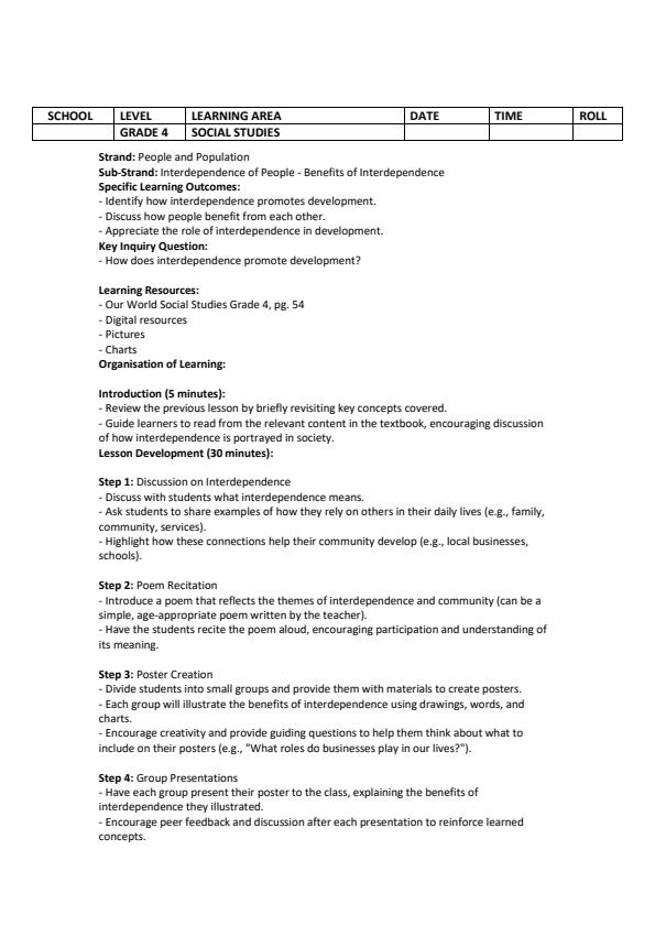 Page 4 – Grade 4 Social Studies Lesson Plans Term 2 - Our World – Kenyaplex