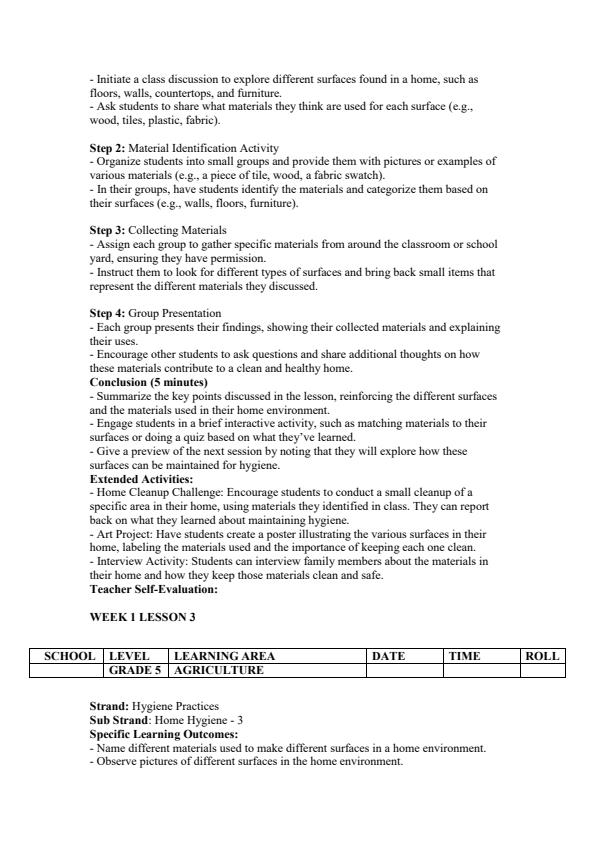 Page 3 – Grade 5 Agriculture Lesson Plans Term 3 - Mentor – Kenyaplex