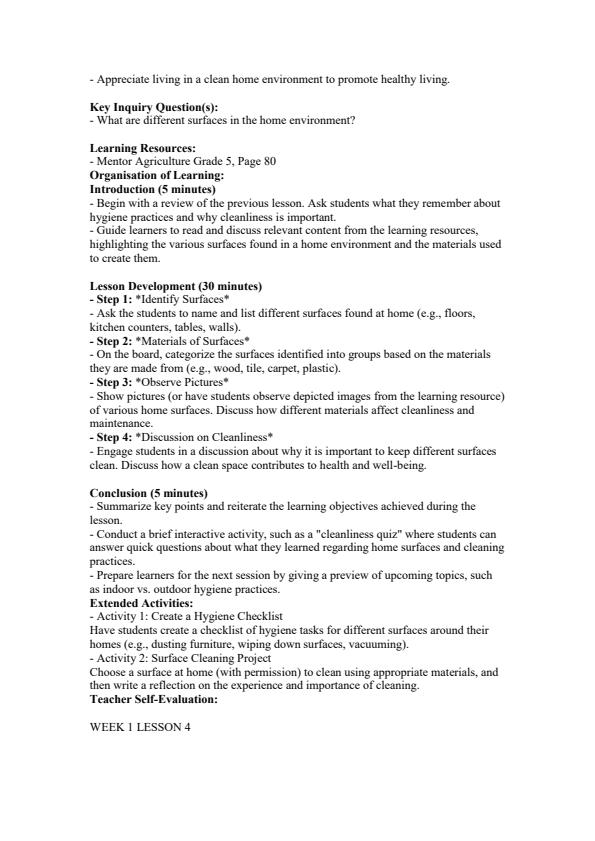Page 4 – Grade 5 Agriculture Lesson Plans Term 3 - Mentor – Kenyaplex
