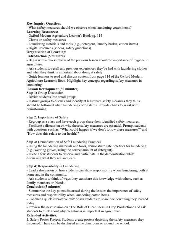 Page 4 – Grade 5 Agriculture Lesson Plans Term 3 - Oxford Modern Agriculture – Kenyaplex