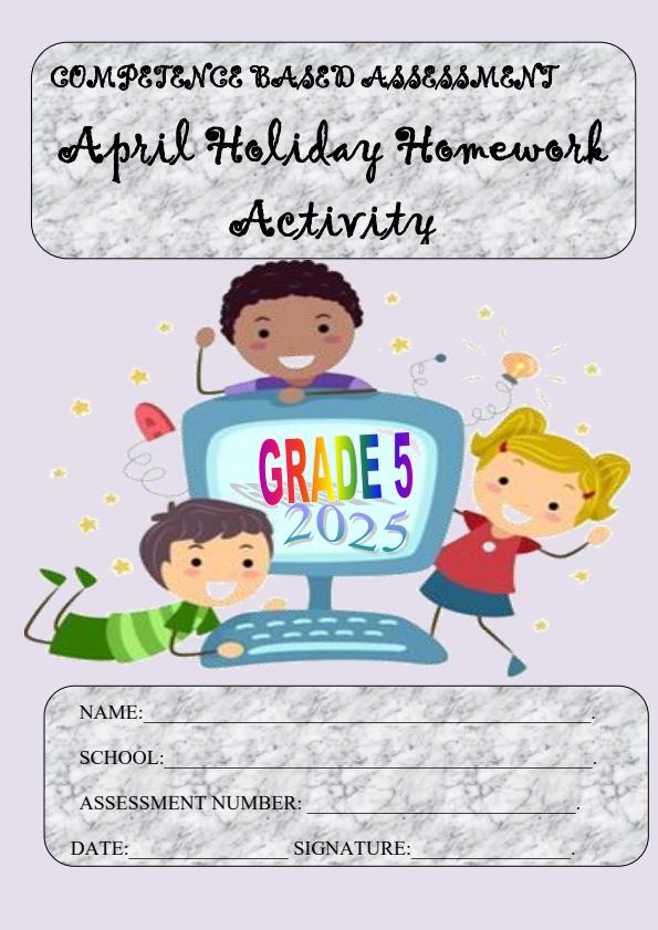 Page 1 – Grade 5 April 2025 Holiday Assignments - Set – Kenyaplex
