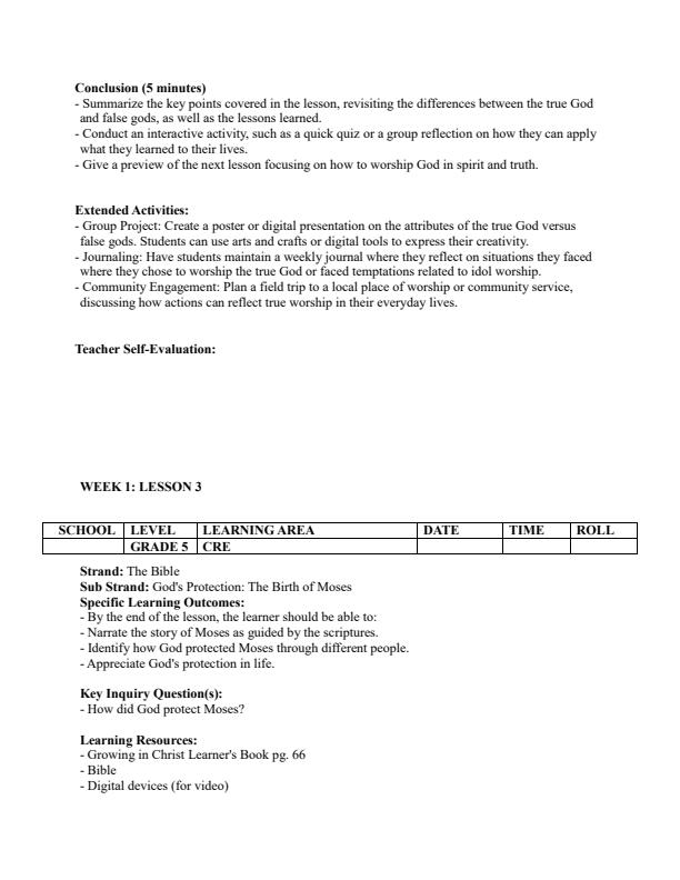 Page 4 – Grade 5 CRE Lesson Plans Term 2 - Growing in Christ – Kenyaplex