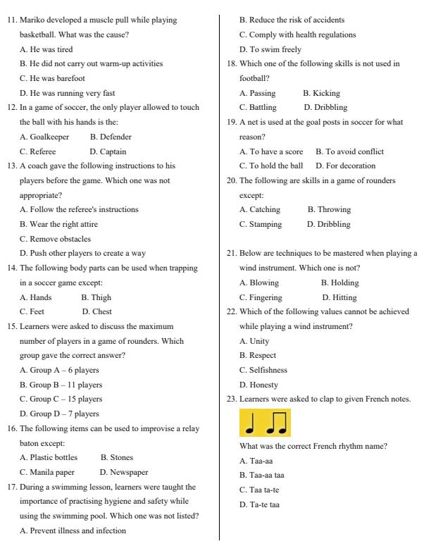Page 2 – Grade 5 Creative Arts April 2026 Holiday Assignment – Kenyaplex